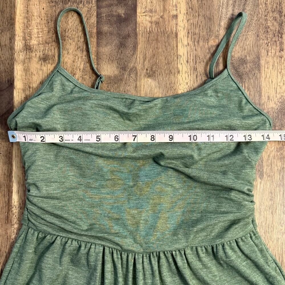 Halara Jumpsuit Adjustable Straps Ruched Wide Leg Light Green Floral Yarn Small - Picture 8 of 14